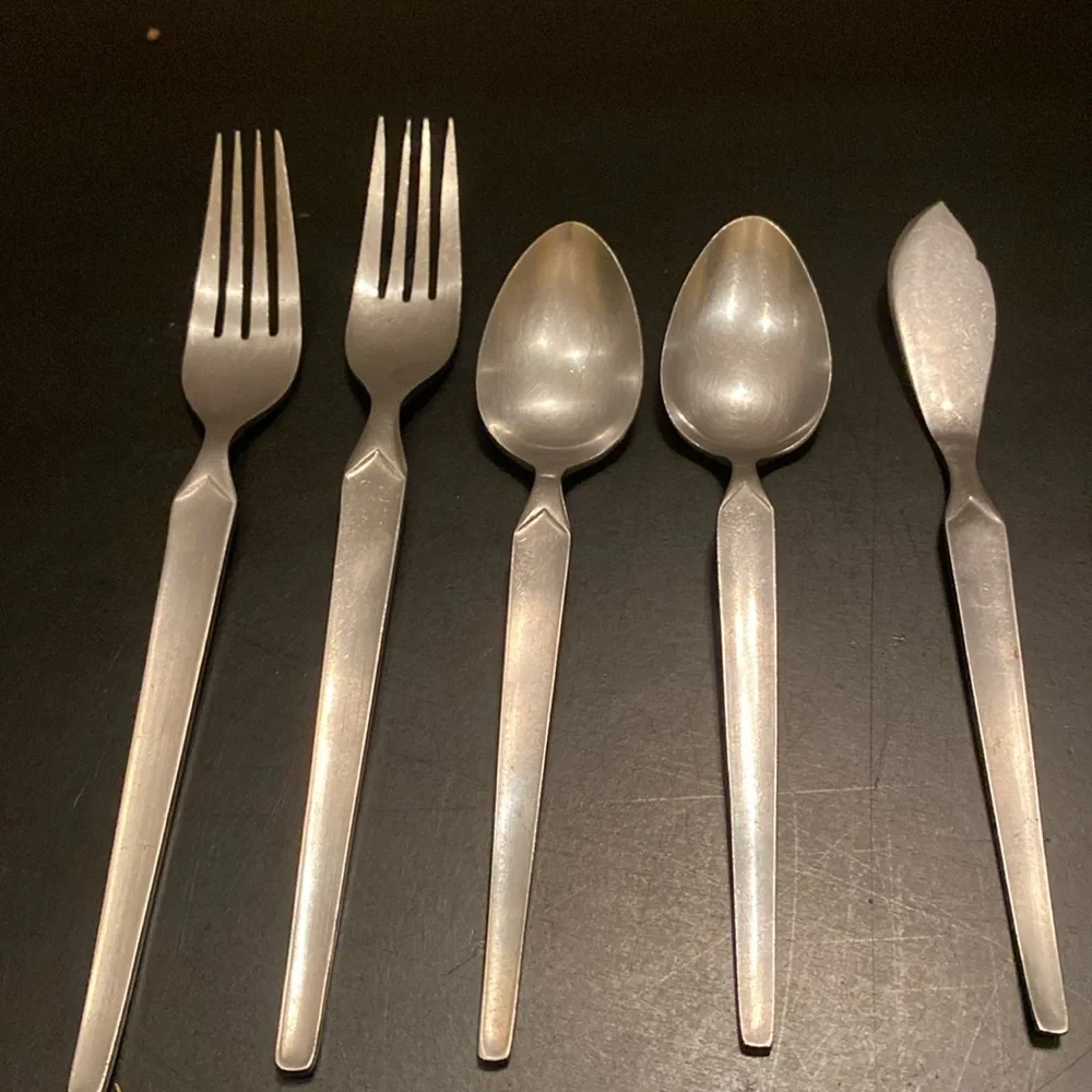 Cortina stainless steel Japan 5 pc serve set fork, spoon, butter knife flatware